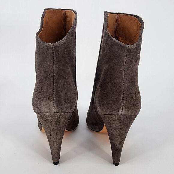 IRO Gray Suede Pointy Toe High-Low Booties Women's Size 36 (US 5.5) - Picture 12 of 15